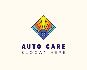 Colorful Stained Glass Home logo design