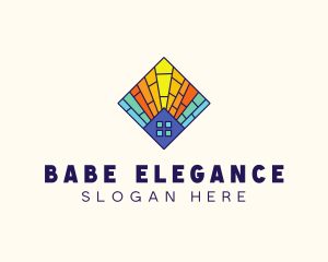 Colorful Stained Glass Home logo design