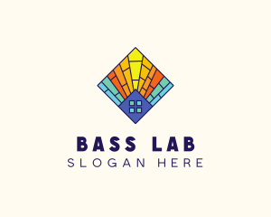 Colorful Stained Glass Home logo design