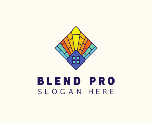 Colorful Stained Glass Home logo design