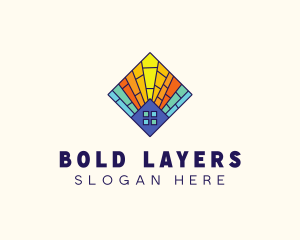 Colorful Stained Glass Home logo design