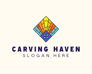 Colorful Stained Glass Home logo design