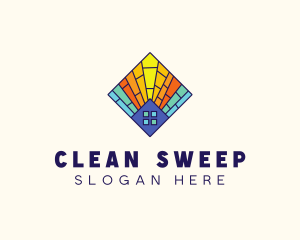 Colorful Stained Glass Home logo design