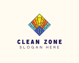 Colorful Stained Glass Home logo design