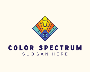 Colorful Stained Glass Home logo design