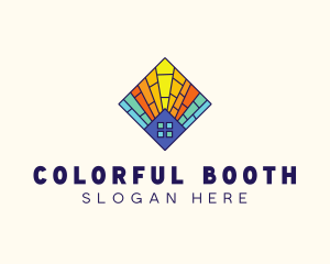 Colorful Stained Glass Home logo design