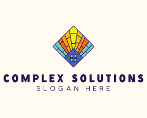 Colorful Stained Glass Home logo design