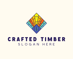 Colorful Stained Glass Home logo design