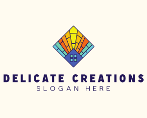 Colorful Stained Glass Home logo design