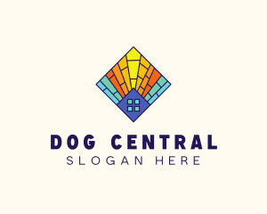 Colorful Stained Glass Home logo design