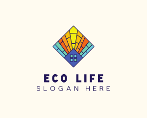 Colorful Stained Glass Home logo design