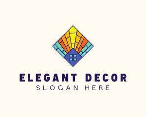 Colorful Stained Glass Home logo design