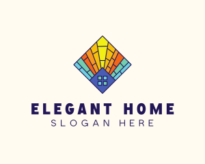 Colorful Stained Glass Home logo design