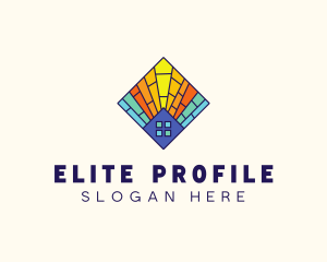 Colorful Stained Glass Home logo design