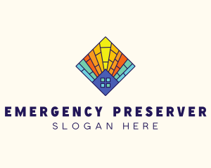 Colorful Stained Glass Home logo design