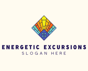 Colorful Stained Glass Home logo design