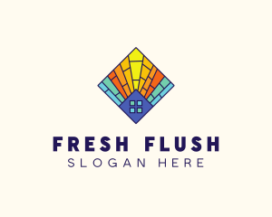 Colorful Stained Glass Home logo design