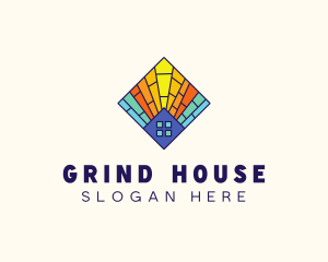 Colorful Stained Glass Home logo design