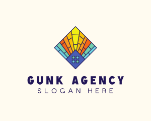 Colorful Stained Glass Home logo design