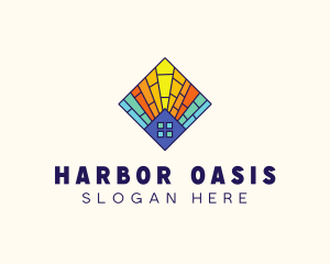 Colorful Stained Glass Home logo design