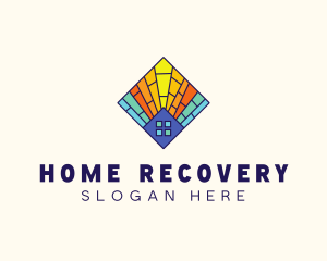 Colorful Stained Glass Home logo design