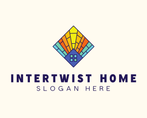 Colorful Stained Glass Home logo design