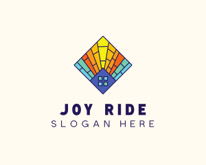 Colorful Stained Glass Home logo design