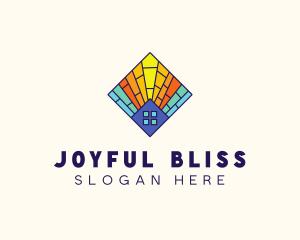 Colorful Stained Glass Home logo design