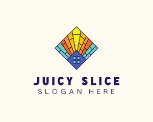 Colorful Stained Glass Home logo design