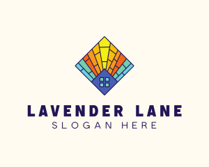 Colorful Stained Glass Home logo design