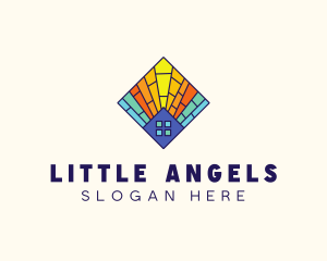 Colorful Stained Glass Home logo design