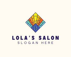 Colorful Stained Glass Home logo design