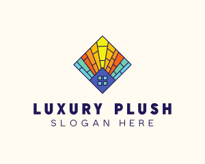 Colorful Stained Glass Home logo design