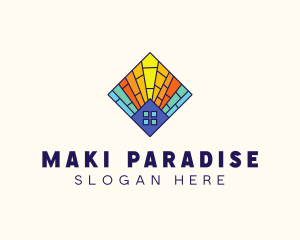 Colorful Stained Glass Home logo design