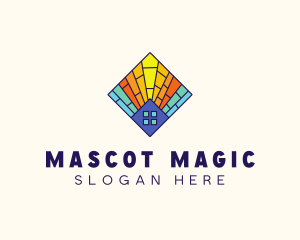 Colorful Stained Glass Home logo design