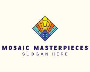 Colorful Stained Glass Home logo design