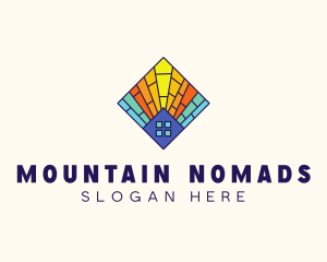 Colorful Stained Glass Home logo design