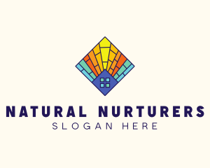 Colorful Stained Glass Home logo design