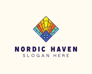 Colorful Stained Glass Home logo design