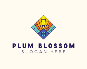 Colorful Stained Glass Home logo design