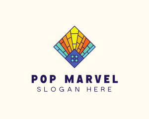 Colorful Stained Glass Home logo design