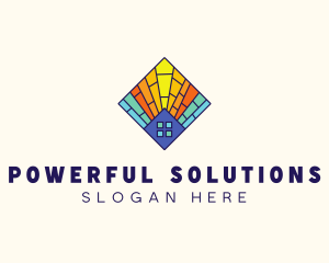 Colorful Stained Glass Home logo design