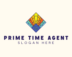 Colorful Stained Glass Home logo design