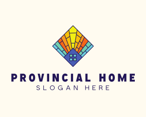 Colorful Stained Glass Home logo design