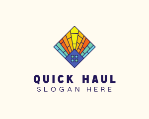 Colorful Stained Glass Home logo design