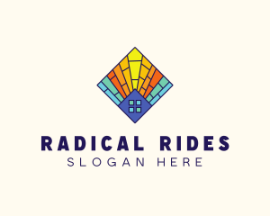 Colorful Stained Glass Home logo design