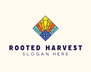 Colorful Stained Glass Home logo design