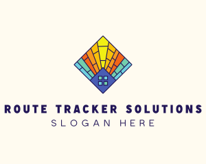 Colorful Stained Glass Home logo design