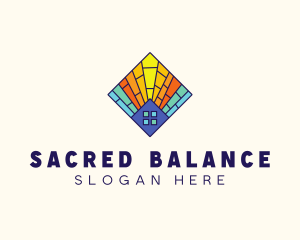 Colorful Stained Glass Home logo design