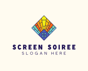 Colorful Stained Glass Home logo design